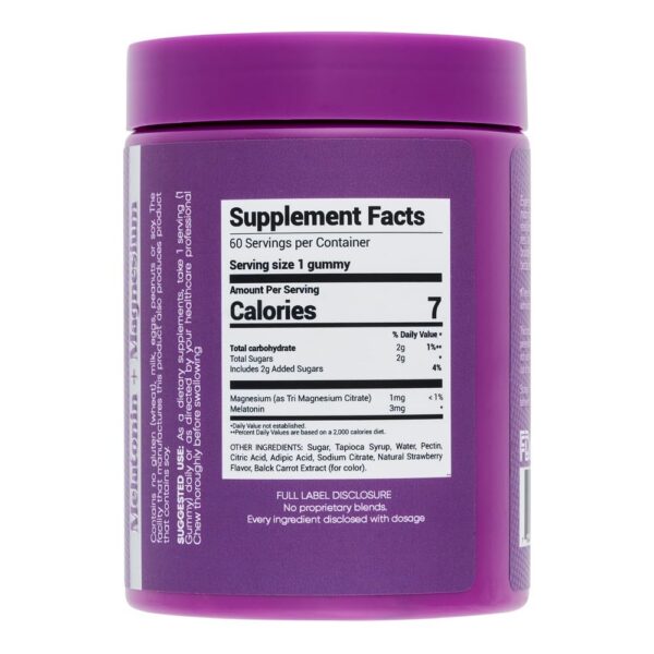 Etiqueta de información gomitas ZIVA para sueño