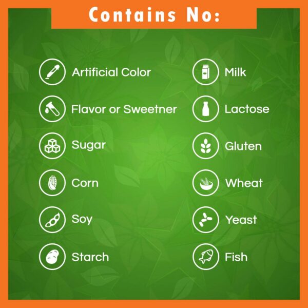 Etiqueta con información nutricional probióticos Best Naturals