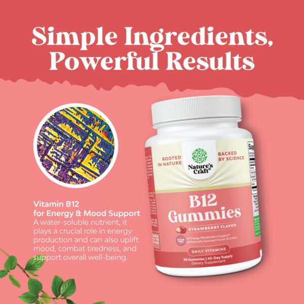 Etiqueta con información suplemento vitamina B12