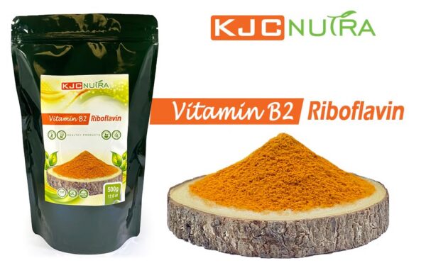 Etiqueta informativa polvo Vitamina B2 KJC Nutra