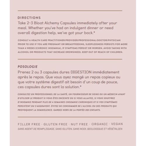 Etiqueta de ingredientes clave Bromelina y Jengibre