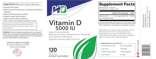 Version 1.0.0 Etiqueta ingredientes Health Bloom vitamina D3 5000 IU cápsulas