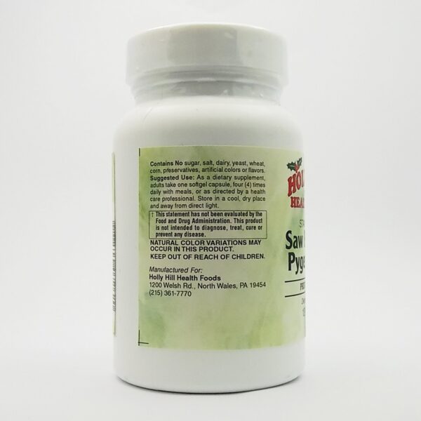 Version 1.0.0 Etiqueta ingredientes Saw Palmetto Pygeum Holly Hill 120 softgels