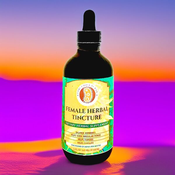 Etiqueta de ingredientes tintura para salud femenina