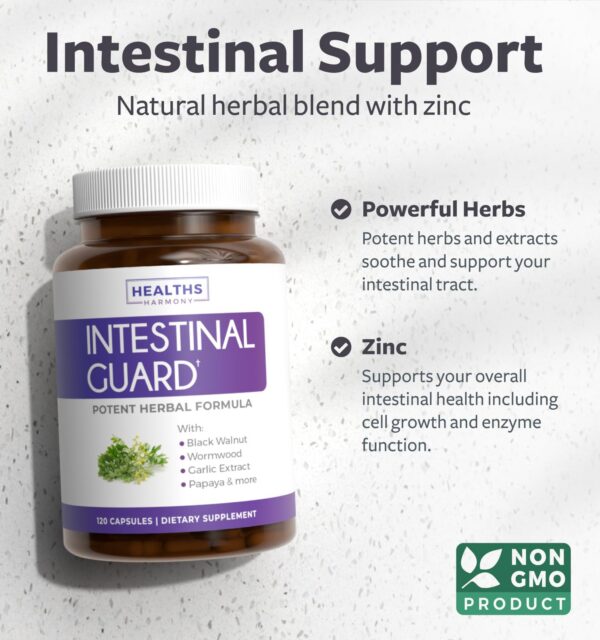 Etiqueta Intestinal Guard fórmula herbal potente para intestinos