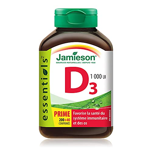 Etiqueta Jamieson Vitamina D3 suplementaria 240 tabletas
