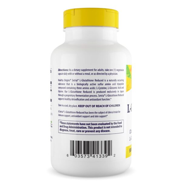 Etiqueta de L-Glutatión 500 mg Healthy Origins