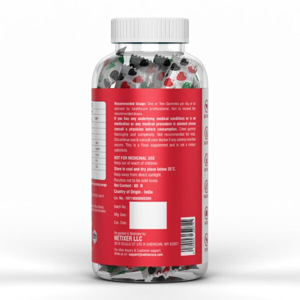 Version 1.0.0 Etiqueta lateral del envase de gomitas prenatales