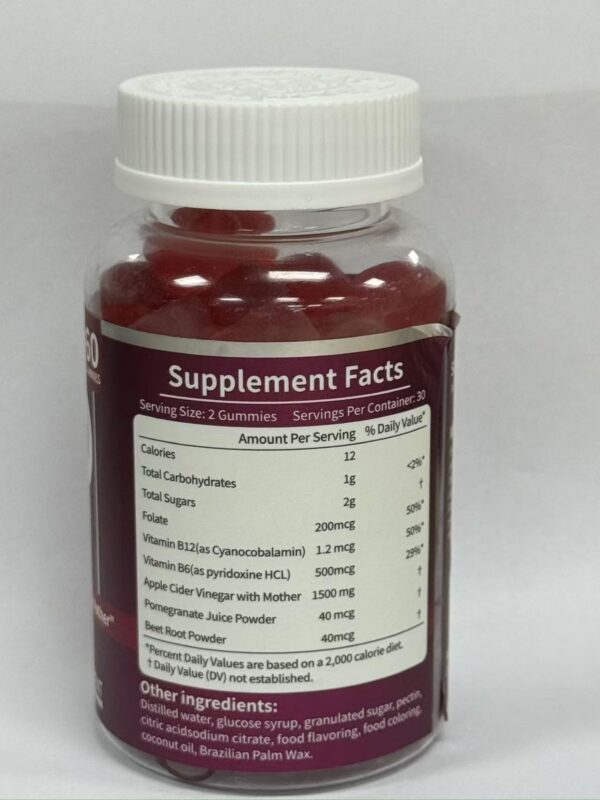 Etiqueta lateral con ingredientes