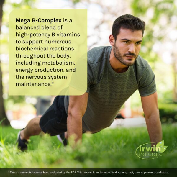 Version 1.0.0 Etiqueta lateral Mega Vitamina B cápsulas Irwin Naturals