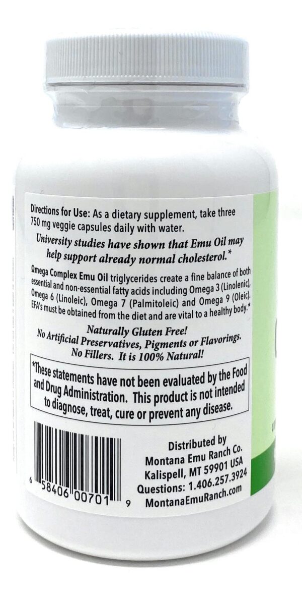 Version 1.0.0 Etiqueta lateral Omega Complex Emu Oil