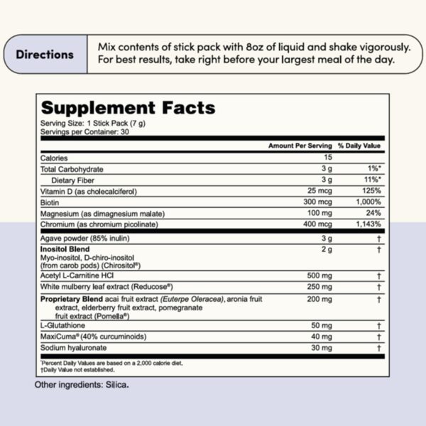 Etiqueta lateral Ovii PCOS suplemento