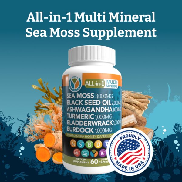 Etiqueta lateral del producto Sea Moss multimineral