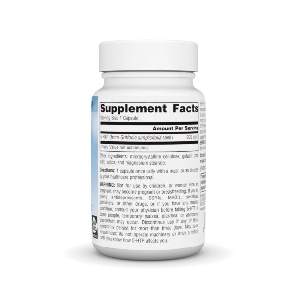 Etiqueta lateral Source Naturals Serene Science 5-HTP