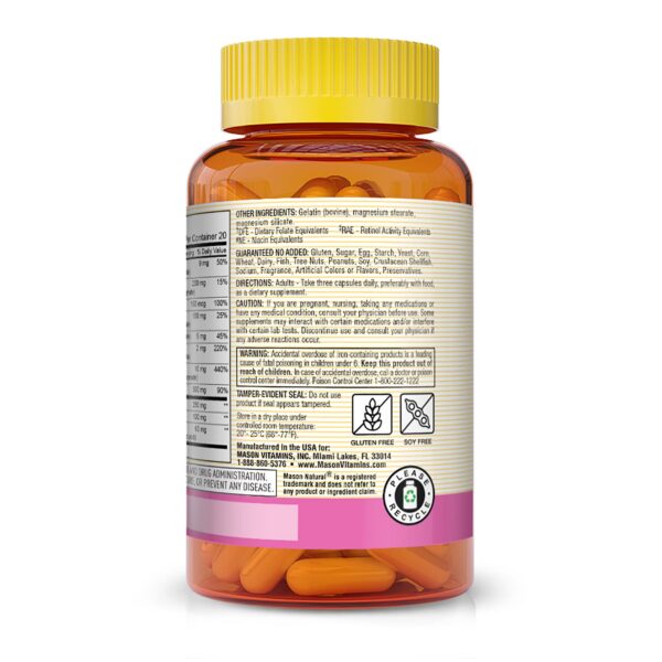 Etiqueta Mason Natural vitaminas cabello piel uñas