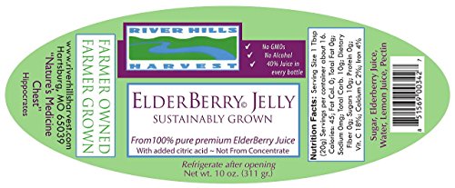 Etiqueta de mermelada de saúco natural River Hills Harvest