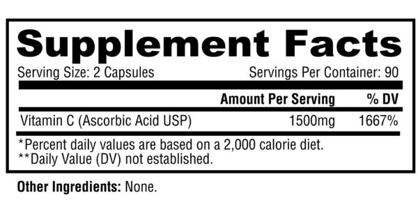 Version 1.0.0 Etiqueta Metabolic Nutrition Vitamina C alta absorción