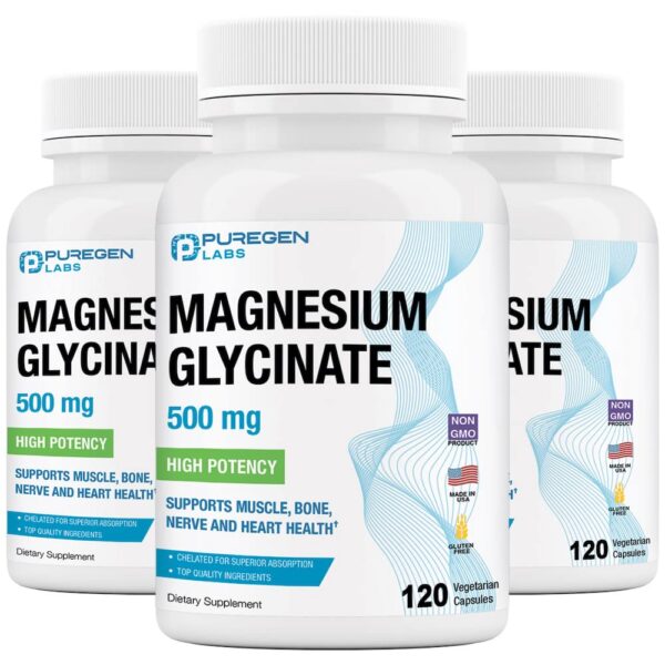 Version 1.0.0 Etiqueta de Magnesium Glycinate 500 mg cápsulas vegetarianas