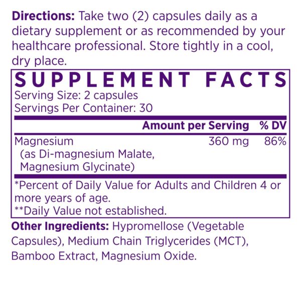 Etiqueta del producto Mighty Mg con información