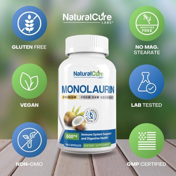 Etiqueta de Monolaurin Premium Natural Cure Labs