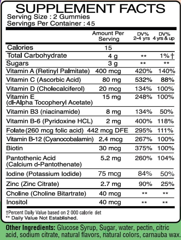 etiqueta multivitaminas niños vita vita saludable