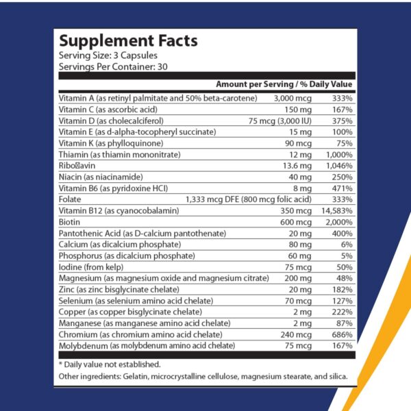 Version 1.0.0 Etiqueta del multivitamínico Building Blocks para cirugía bariátrica