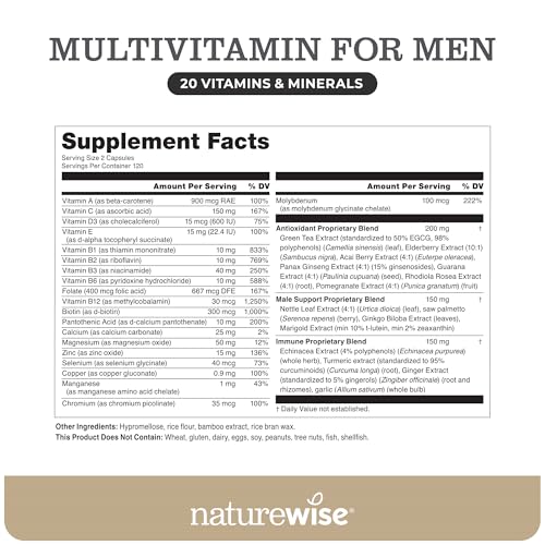 Version 1.0.0 Etiqueta multivitaminico hombres naturaleza vitaminas minerales