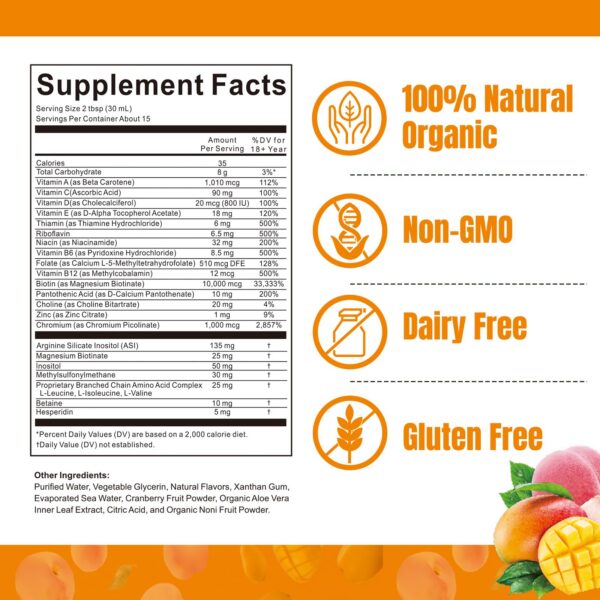 Etiqueta del multivitamínico IFITKEEP con información de biotina y vitaminas