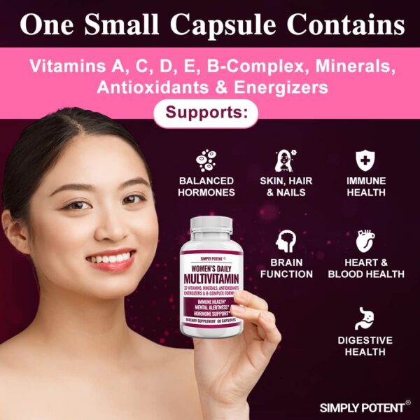 Etiqueta multivitamínico mujer vitaminas y minerales