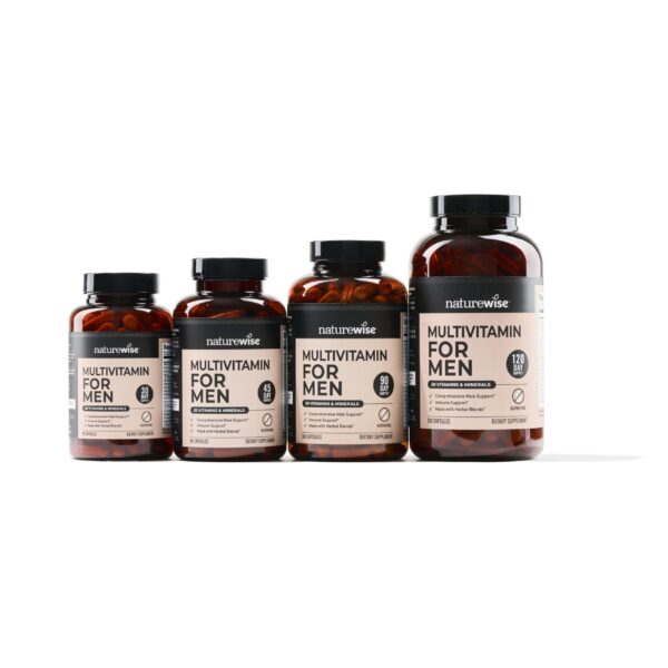 Etiqueta multivitamínico NatureWise para hombres salud e inmunidad