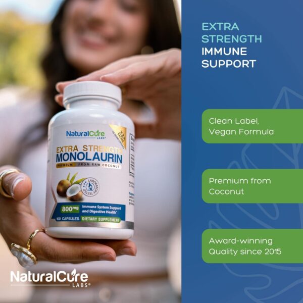 Version 1.0.0 Etiqueta del frasco Natural Cure Labs Monolaurin 800 mg