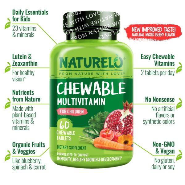 Etiqueta NATURELO multivitaminico niños ingredientes naturales