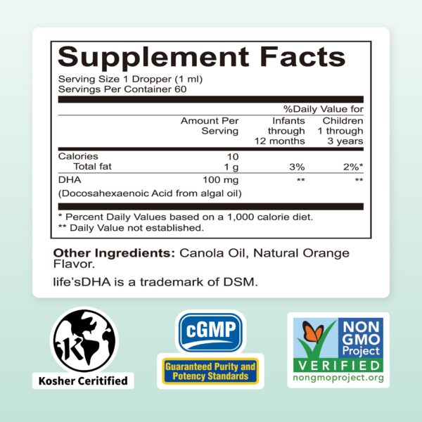 Etiqueta Nature's Nutra DHA vegetariano