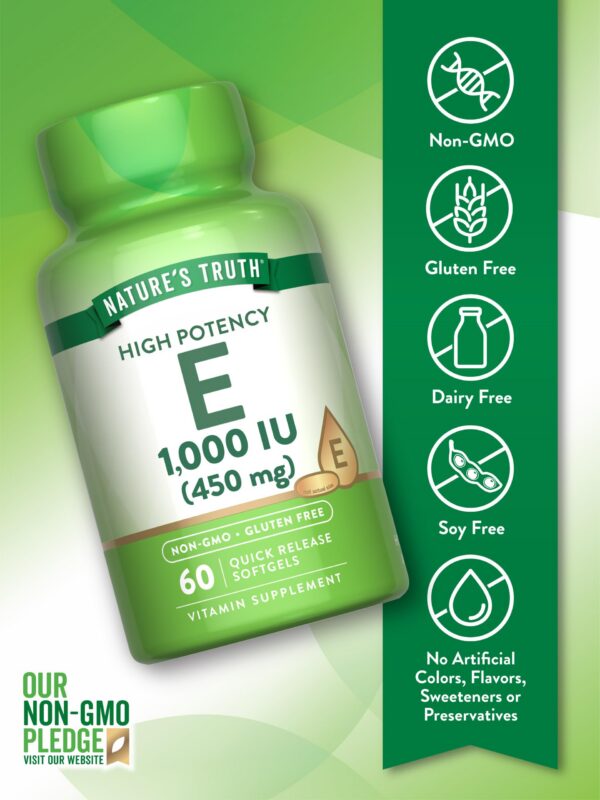 Etiqueta Nature's Truth para vitamina e cápsulas blandas