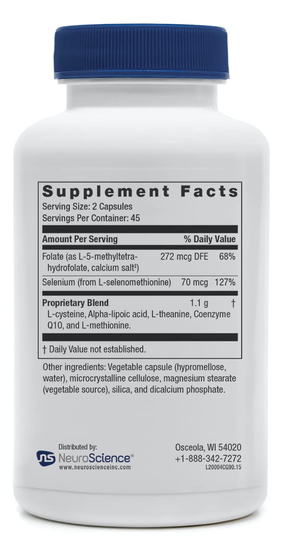 Etiqueta de NeuroScience Calm Aid mostrando ingredientes