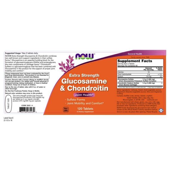 Version 1.0.0 Etiqueta NOW Foods glucosamina condroitina