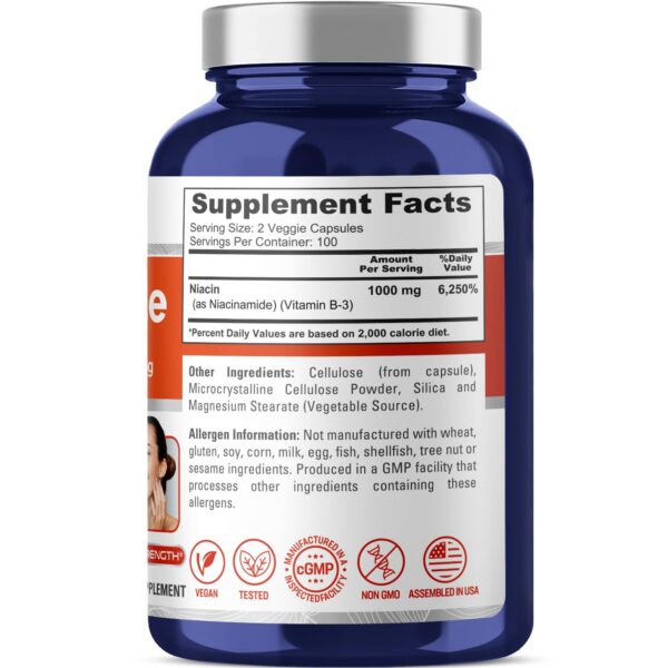 Etiqueta NusaPure niacinamida 1000mg alta pureza