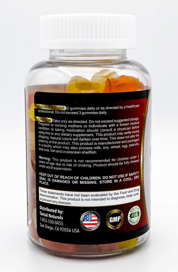 Etiqueta nutricional multivitamínico gomitas niños ositos