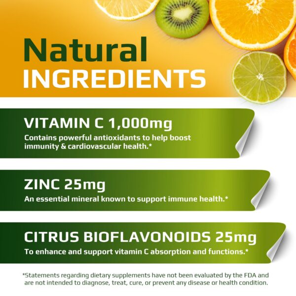 Etiqueta nutricional MUSCLE FOOD LABS Vitamina C Zinc