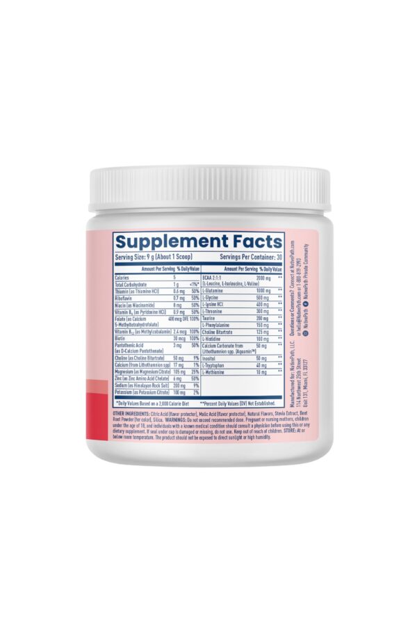 Version 1.0.0 Etiqueta nutricional de Native Hydrate