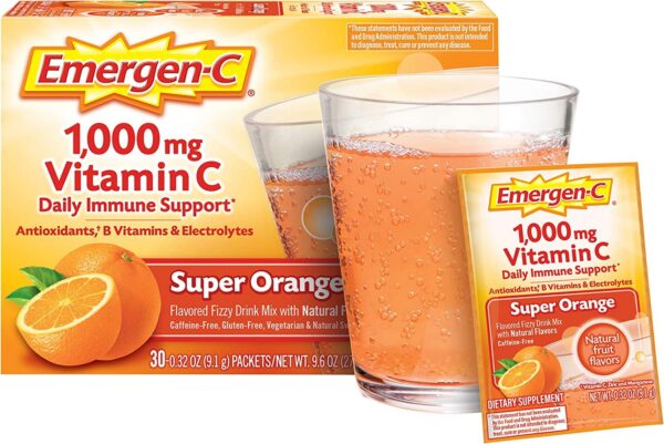Etiqueta nutricional polvo vitamina c emergen-c