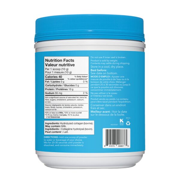 Etiqueta nutricional de Vital Proteins Collagen Peptides