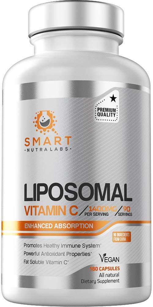 Etiqueta nutricional suplemento Vitamina C liposomal Smart Nutra Labs