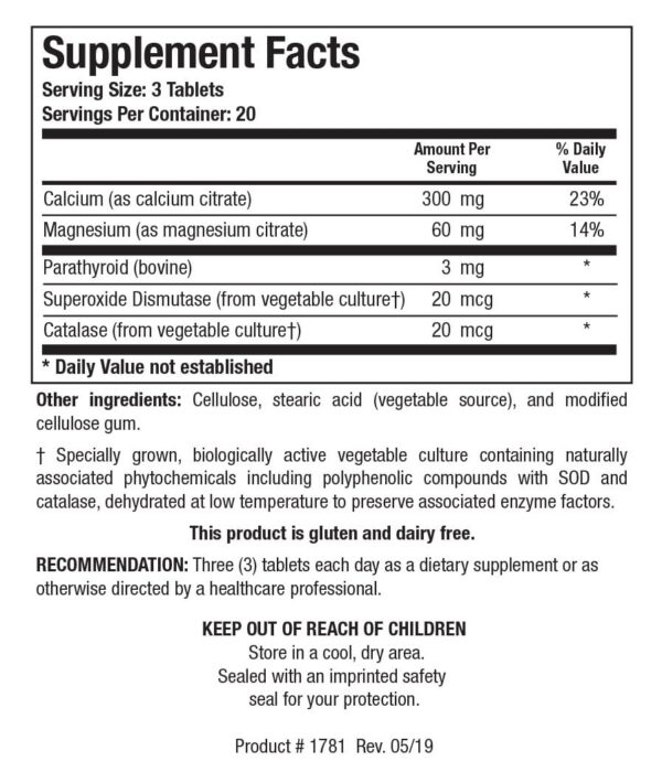 Tabla de nutrientes en etiqueta