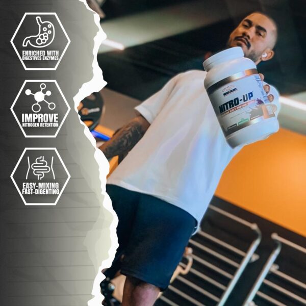 Etiqueta Nutrition facts Nitro-Up proteína whey sabor vainilla