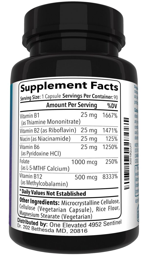 Etiqueta One Elevated metilfolato fórmula única para salud