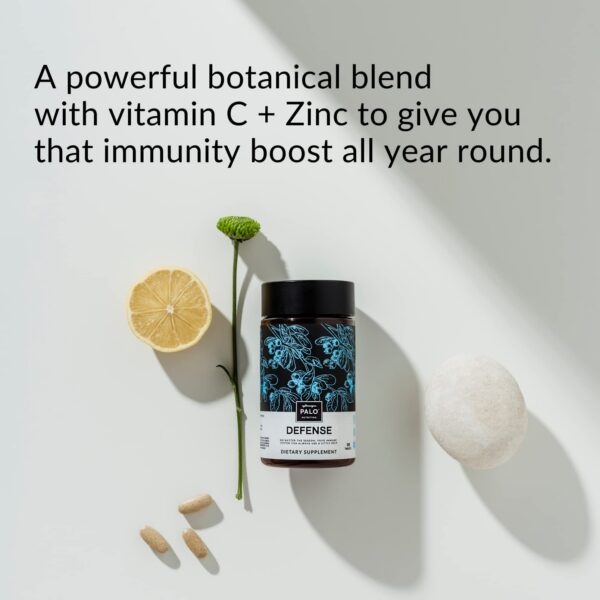 Version 1.0.0 Etiqueta PALO Defense con ingredientes para apoyo inmunológico