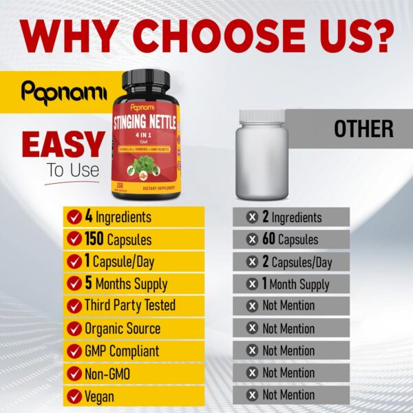 Etiqueta producto Papnami con extractos naturales 150 cápsulas