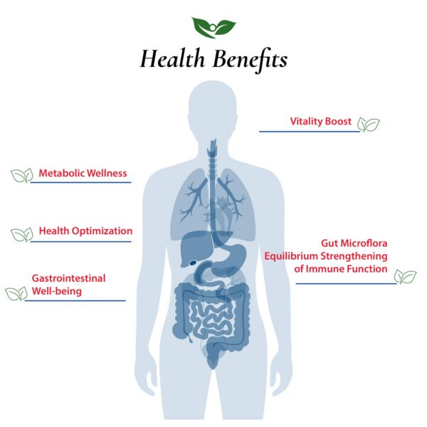 Etiqueta polvo Foods For Gut probiótico alta pureza en USA