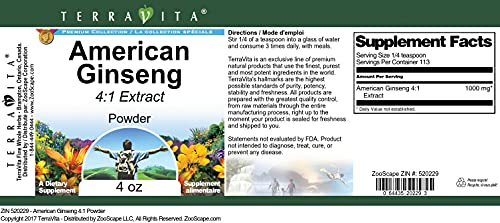 Etiqueta polvo ginseng americano 4:1 TerraVita